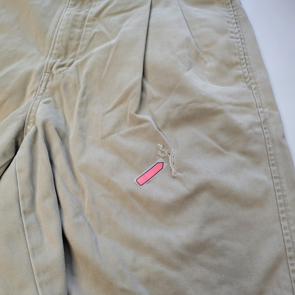 Vintage Eddie Bauer Pleated Shorts Mens 36 100% Cotton Khaki 90s Old Money - Picture 8 of 9
